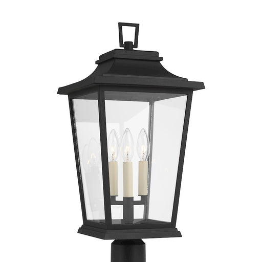 Murray Feiss Warren 3-Light Outdoor Post Lantern, Black/Clear Glass - OL15407TXB