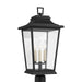 Murray Feiss Warren 3-Light Outdoor Post Lantern, Black/Clear Glass - OL15407TXB