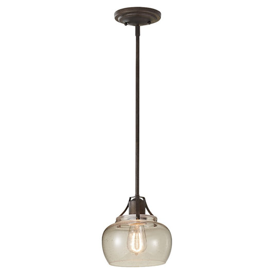 1 Light Mini Pendant, Rustic Iron