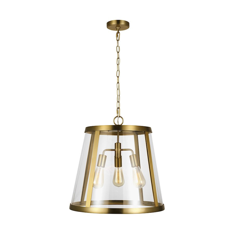 3 Light Harrow Pendant, BurnishBrass