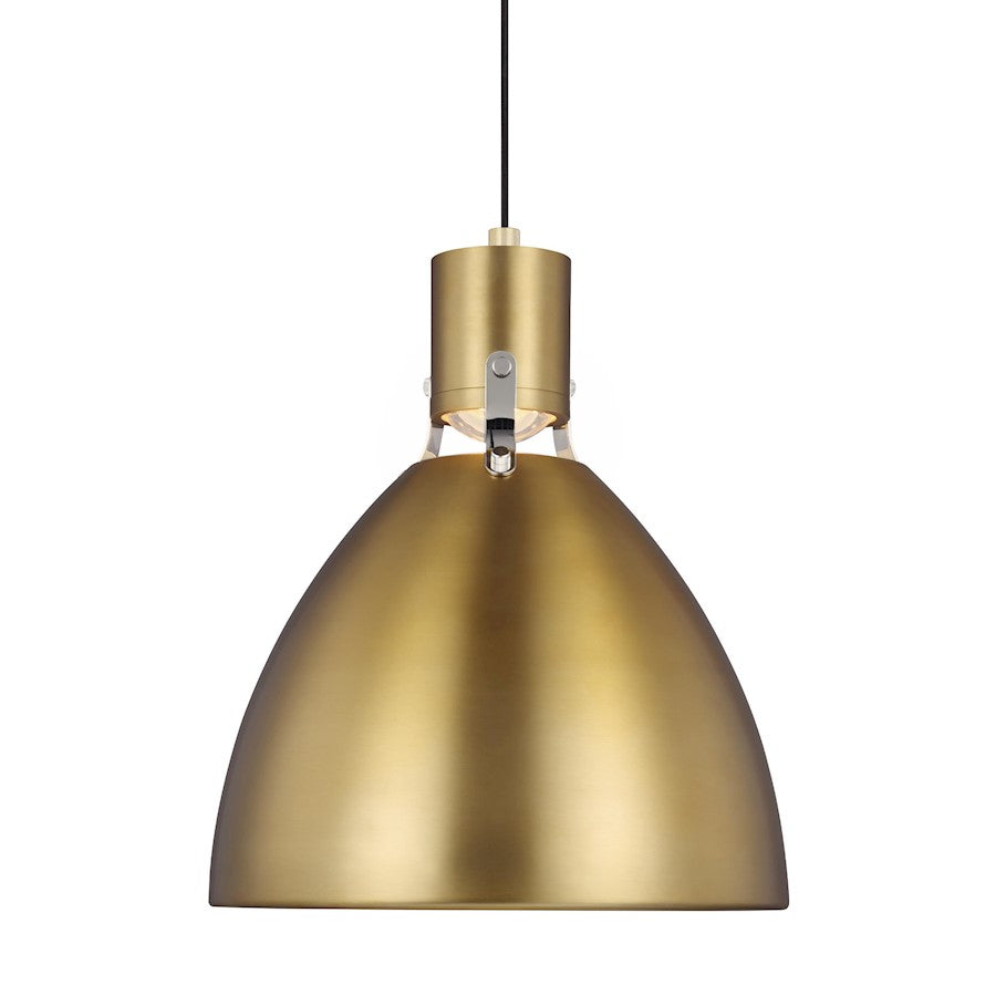 1 Light Small L-Pendant, Satin Nickel