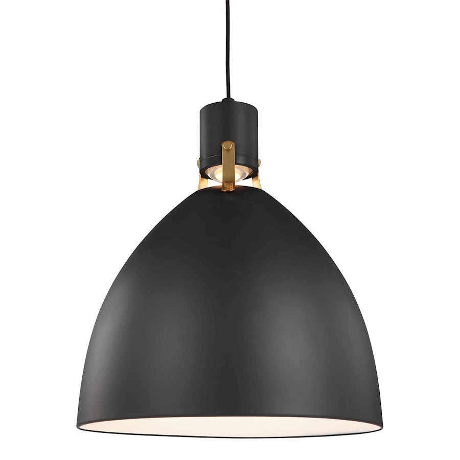 Feiss Brynne 1-Light Large LED Pendant, Matte Blackchrome - P1443MB-L1