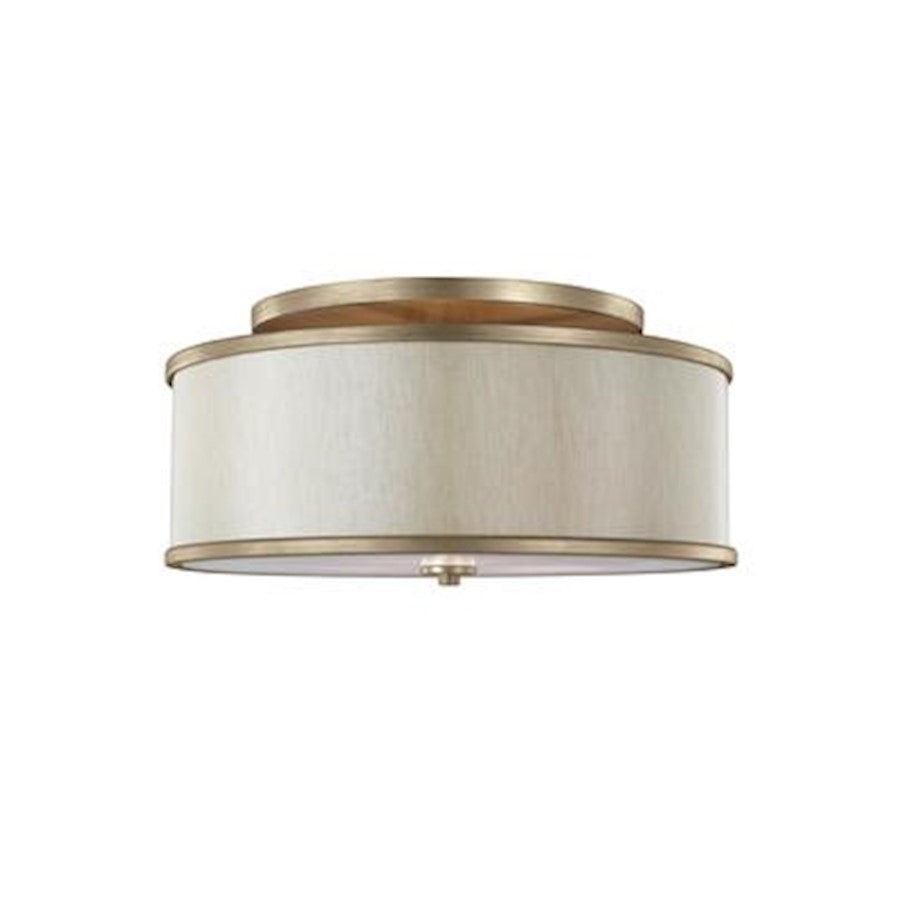 Murray Feiss Lennon 3-Light Semi-Flush Mount, Sunset Gold/Cream Linen - SF339SG