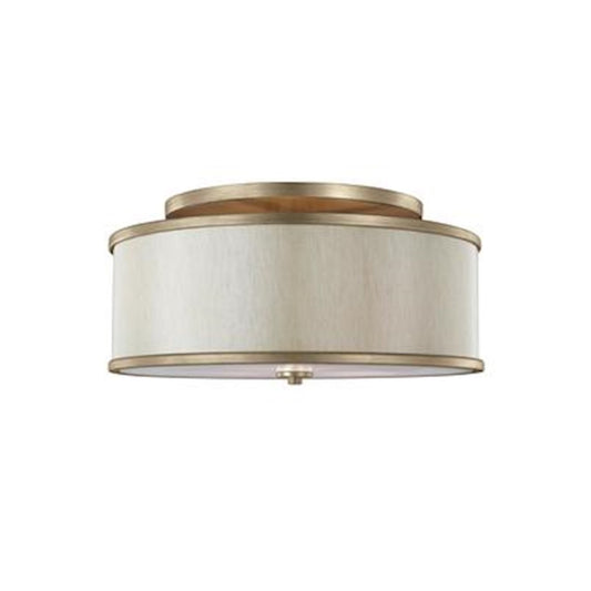 Murray Feiss Lennon 3-Light Semi-Flush Mount, Sunset Gold/Cream Linen - SF339SG