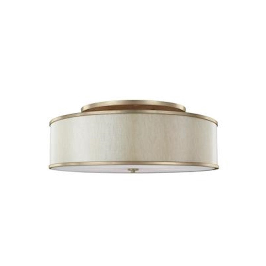 Murray Feiss Lennon 5-Light Semi-Flush Mount, Sunset Gold/Cream Linen - SF340SG