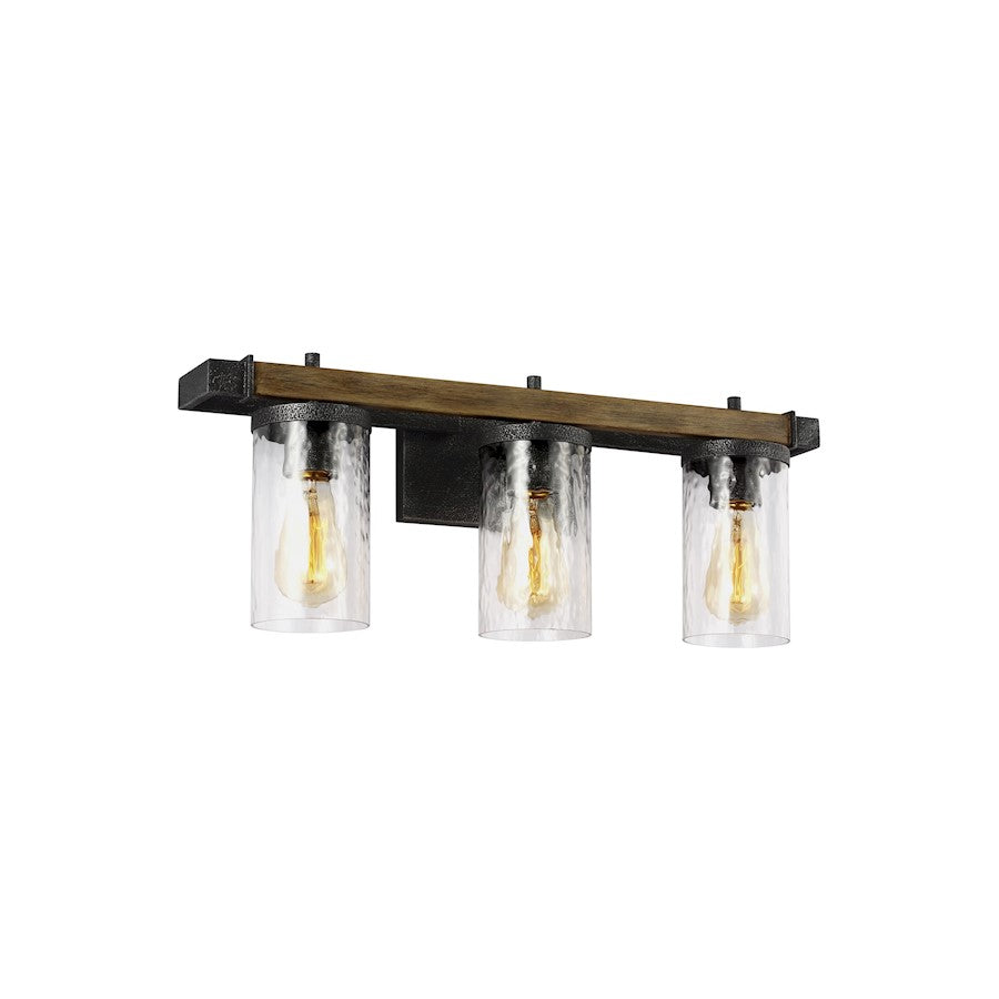 3 Light Bathroom Vanity Light, WeatherOak