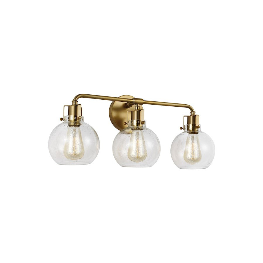 3 Light Bathroom Vanity Light, BurnishBrass