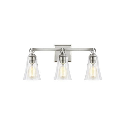 4 Light Bathroom Vanity Light, Satin Nickel