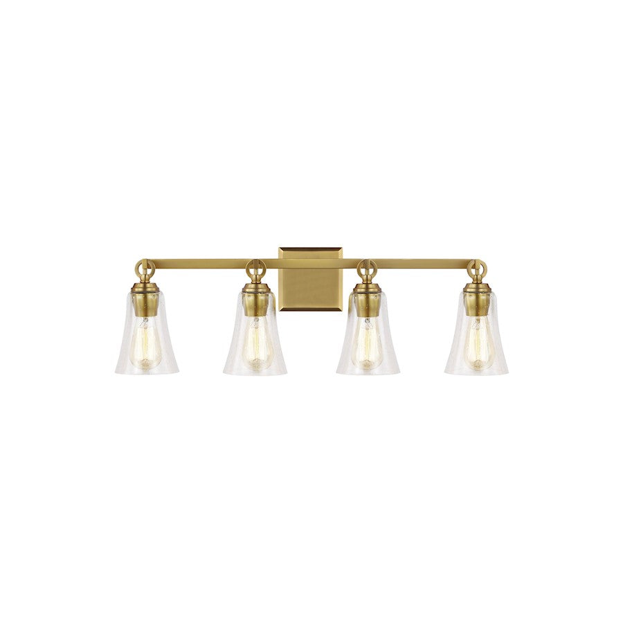 4 Light Bathroom Vanity Light, BurnishBrass