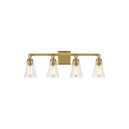 4 Light Bathroom Vanity Light, BurnishBrass