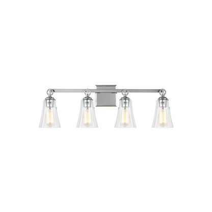 4 Light Bathroom Vanity Light, Satin Nickel