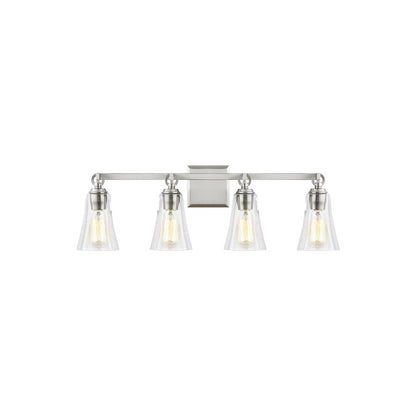 4 Light Bathroom Vanity Light, Satin Nickel