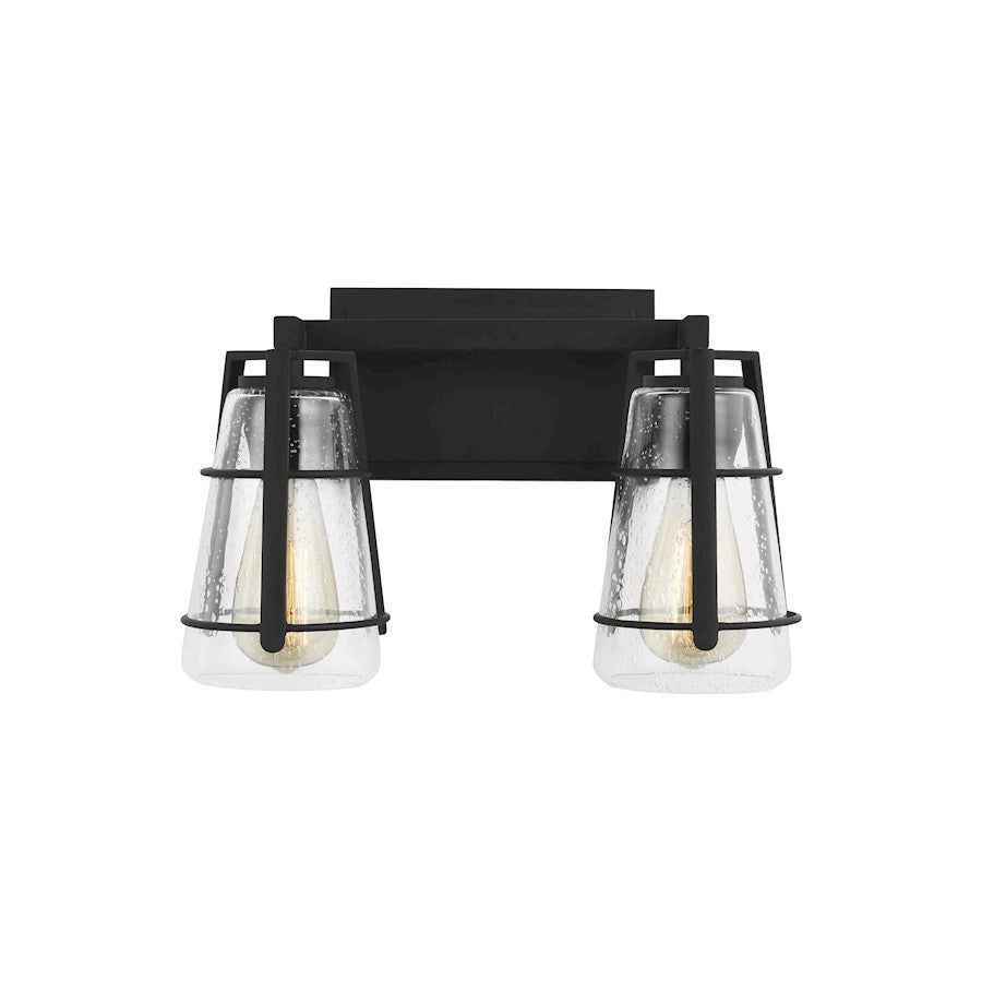 Murray Feiss Adelaide 2-Light Vanity, Midnight Black/Seeded - VS2472MBK