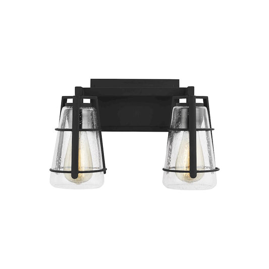 Murray Feiss Adelaide 2-Light Vanity, Midnight Black/Seeded - VS2472MBK