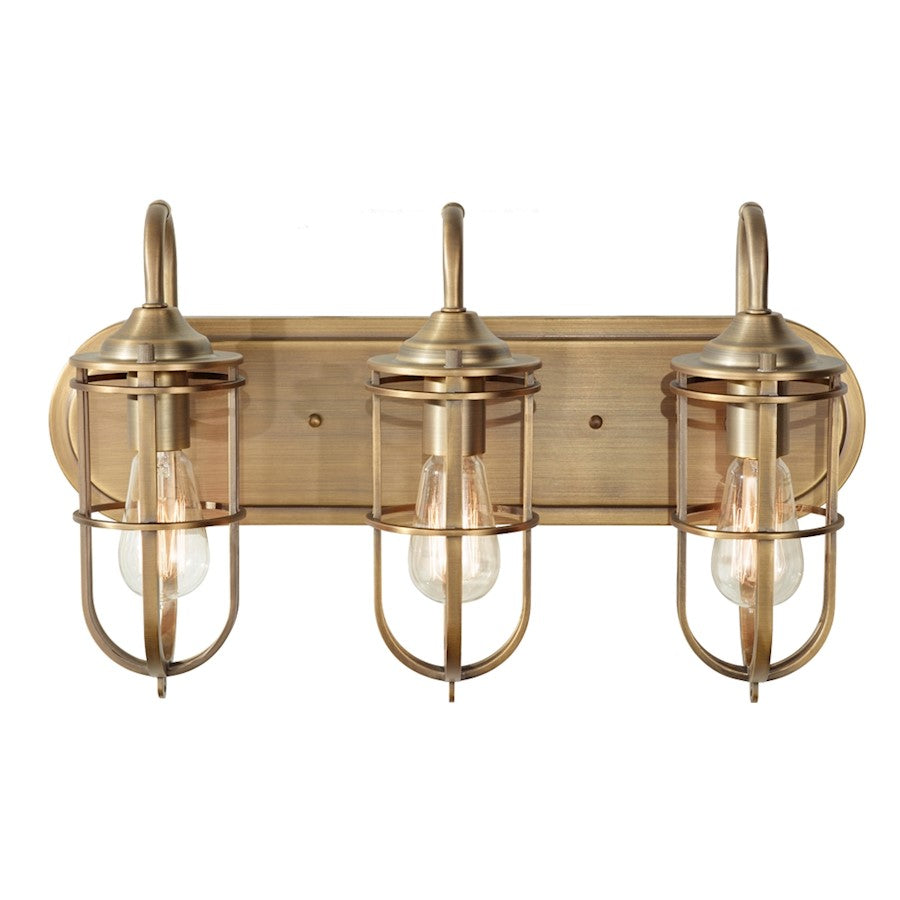 3-Light Bathroom Vanity Light Strip, Dark Antique Brass