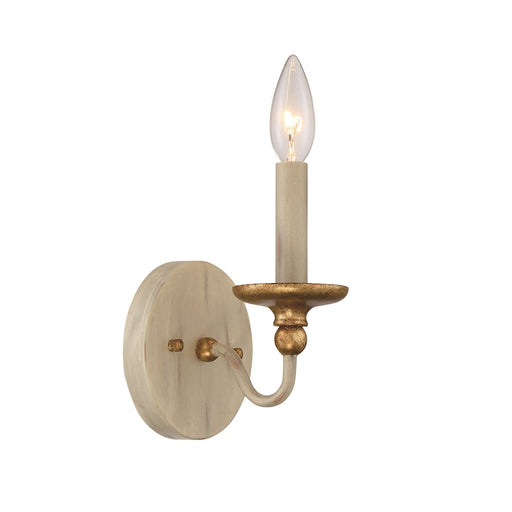 Minka Lavery Westchester 1 Light Wall Sconce, White/Gilded Gold - 1041-701