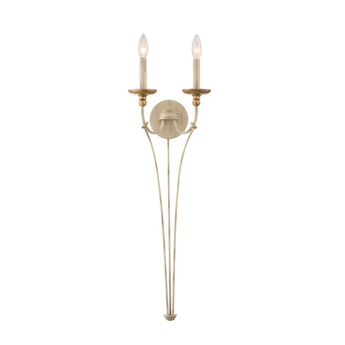 Minka Lavery Westchester 2 Light Wall Sconce, White/Gilded Gold - 1042-701