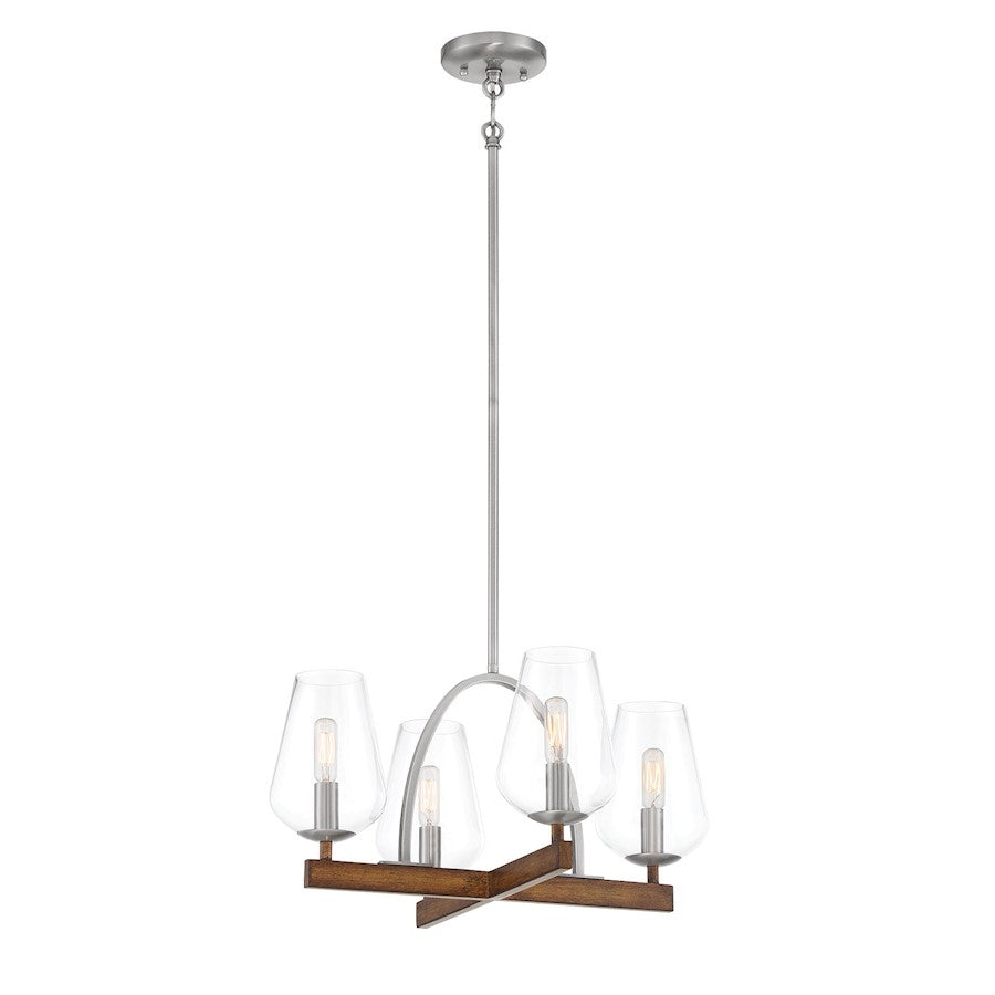 Minka Lavery Birnamwood 4 Light Chandelier/Semi Flush, Koa Wood - 1064-699