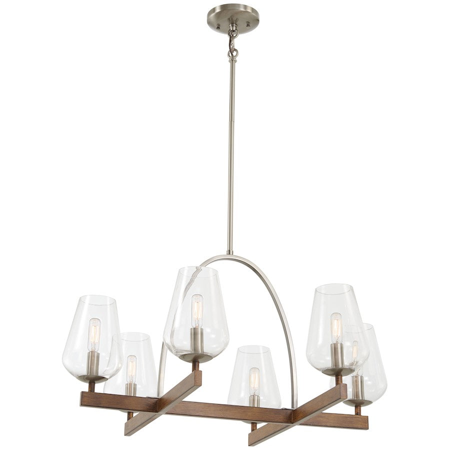 Minka Lavery Birnamwood 6 Light Chandelier, Koa Wood - 1066-699