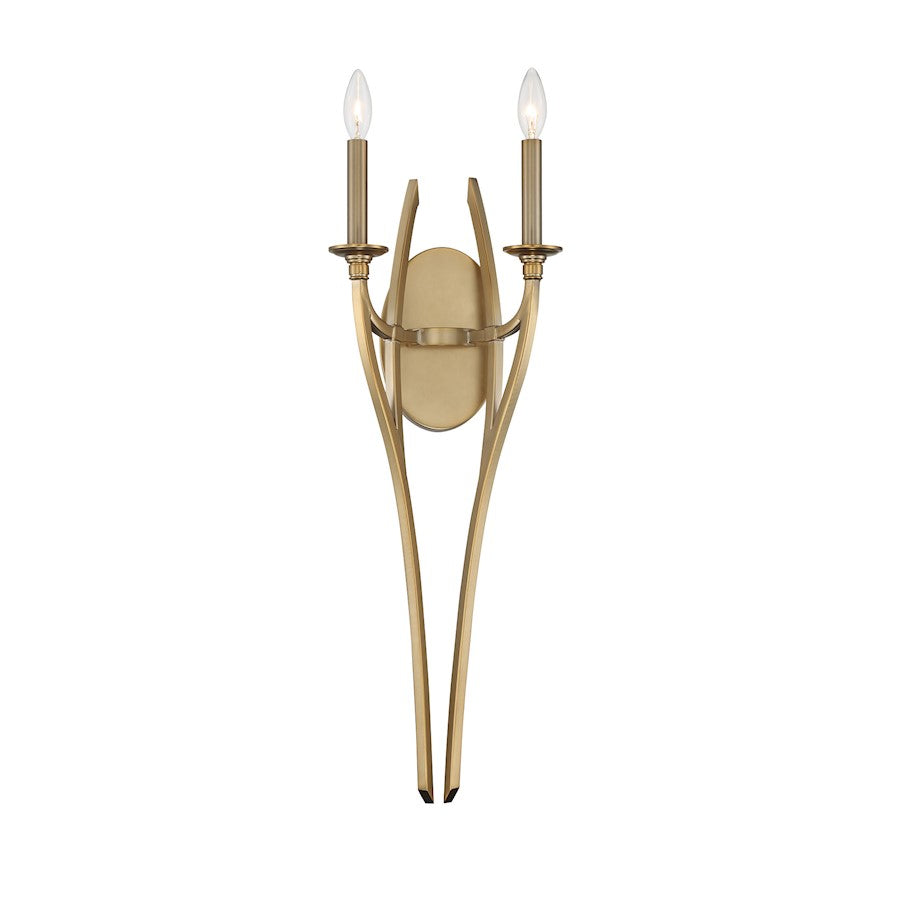 Minka Lavery Covent Park 2 Light Wall Sconce, Brushed Honey Gold - 1092-740