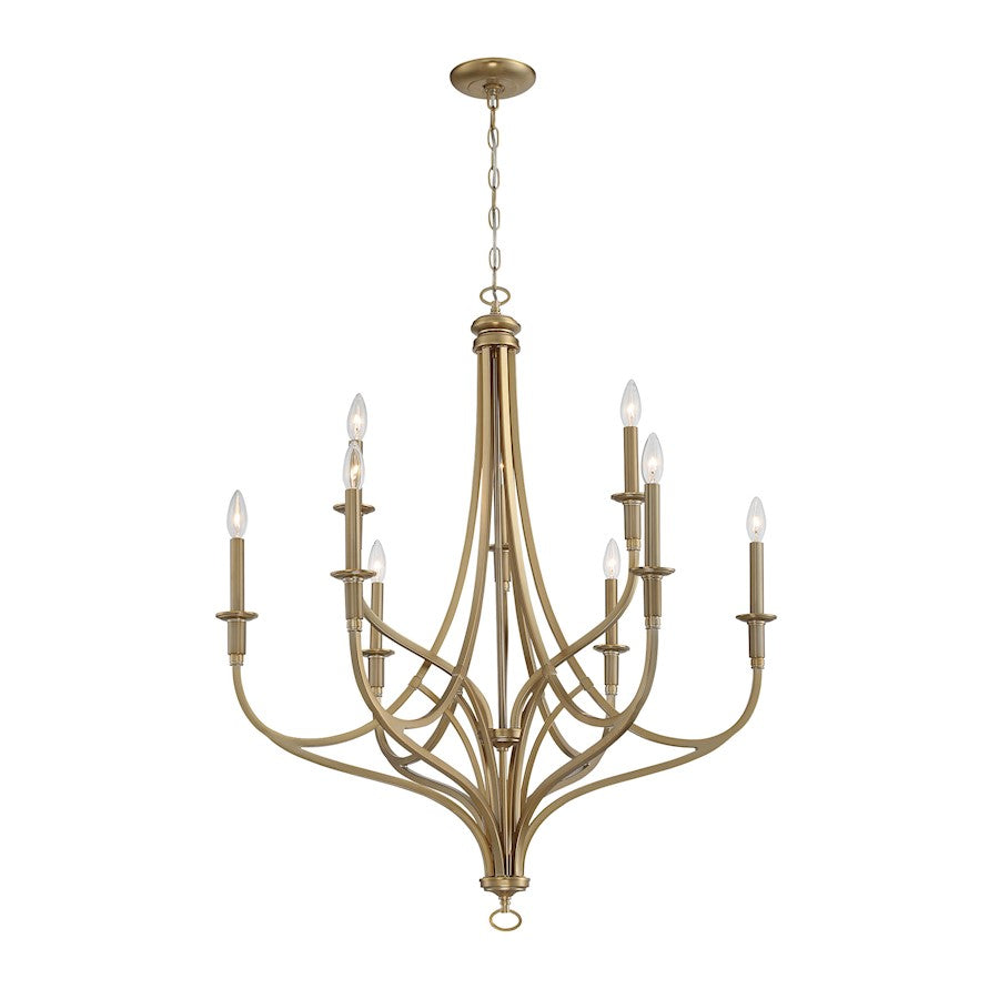 Minka Lavery Covent Park 9 Light Chandelier, Brushed Honey Gold - 1099-740