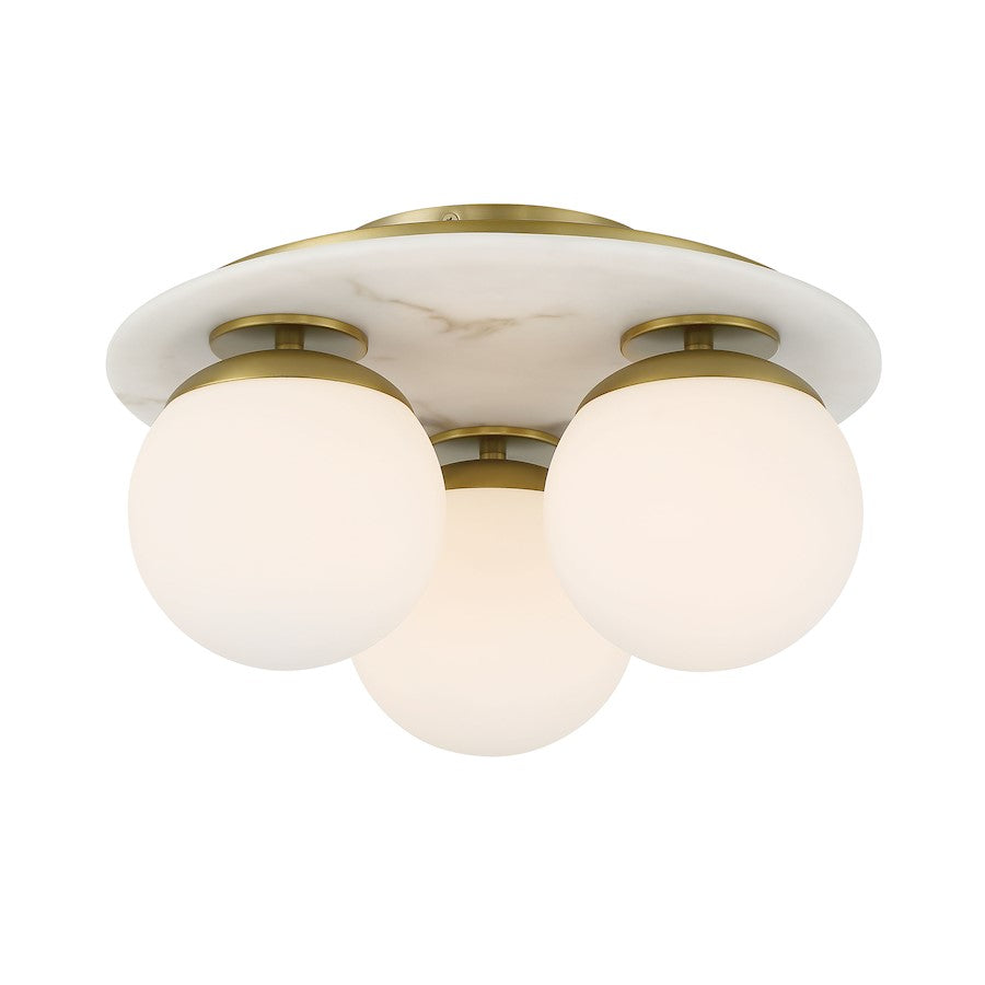 Minka Lavery Orban 3 Light Semi Flush Mount, Soft Brass - 1206-695