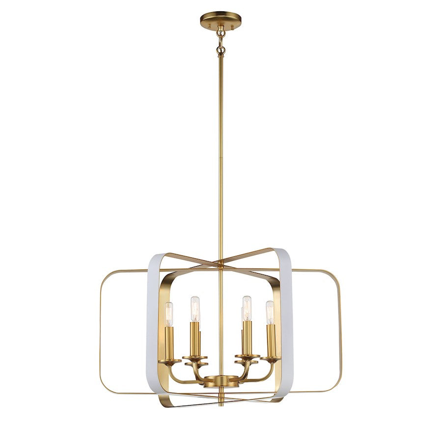 Minka Lavery Aureum 6 Light Pendant, Matte White/Honey Gold - 1216-706