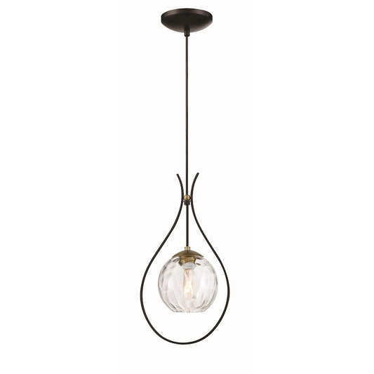 Minka Lavery Cody 1 Light Mini Pendant, Coal/Soft Brass - 1531-726