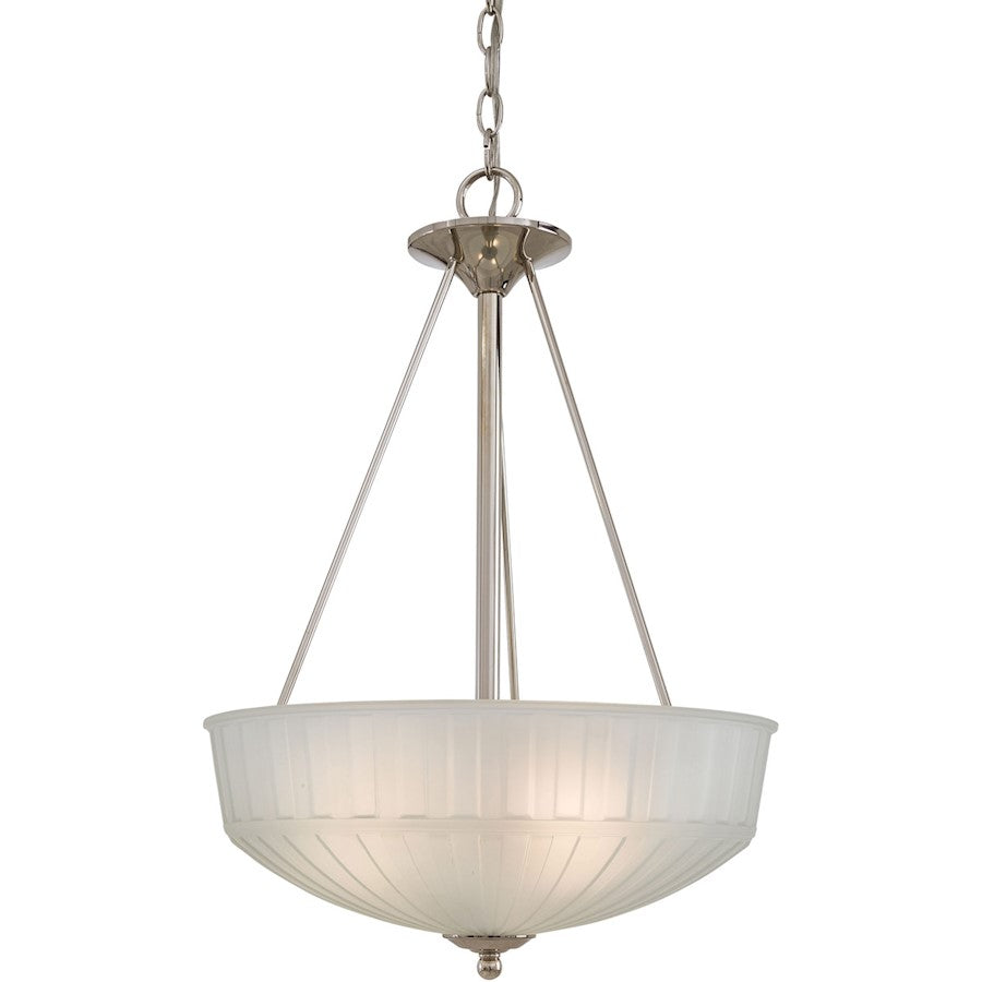 Minka Lavery 1730 Series 3 Light Pendant, Polished Nickel - 1737-1-613