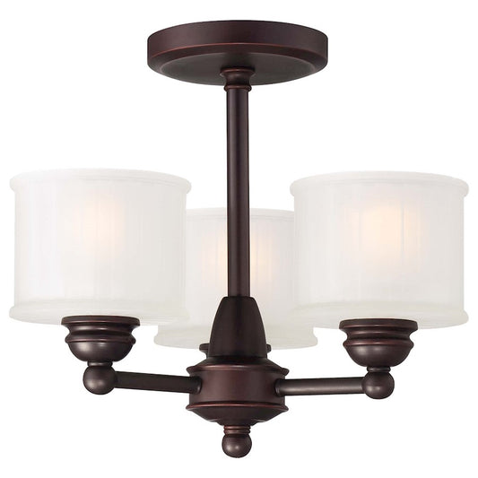 Minka Lavery 1730 Series 3 Light Semi Flush Mount, Lathan Bronze