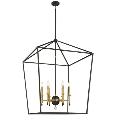 Minka Lavery Townhall 6 Light Pendant, Coal/Soft Brass - 2106-726