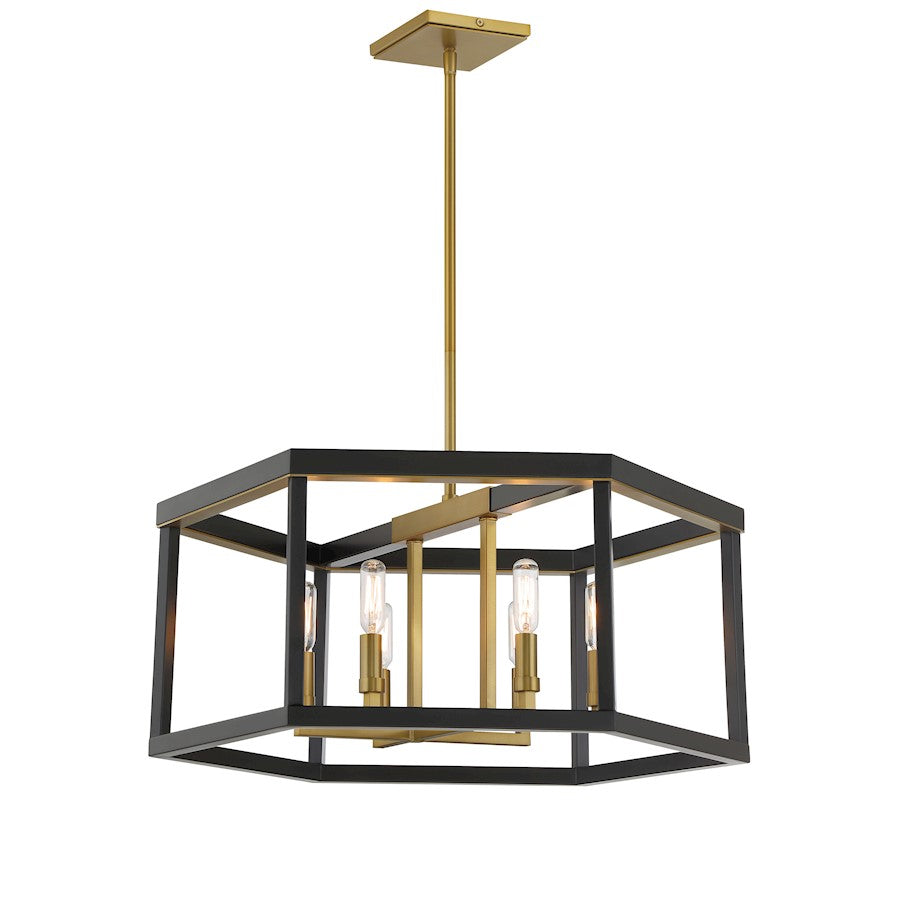 Minka Lavery Union Estates 6 Light Island, Coal/Soft Brass - 2116-726