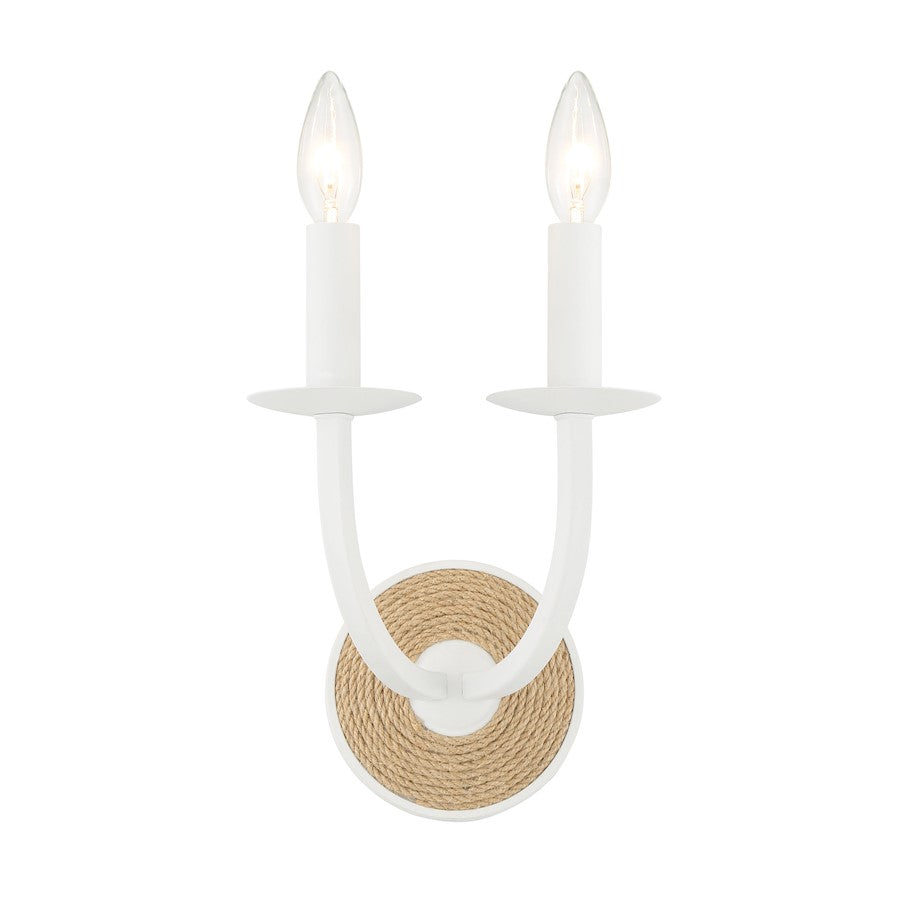 Minka Lavery Lanton 2 Light Wall Sconce, Sand White - 2122-655