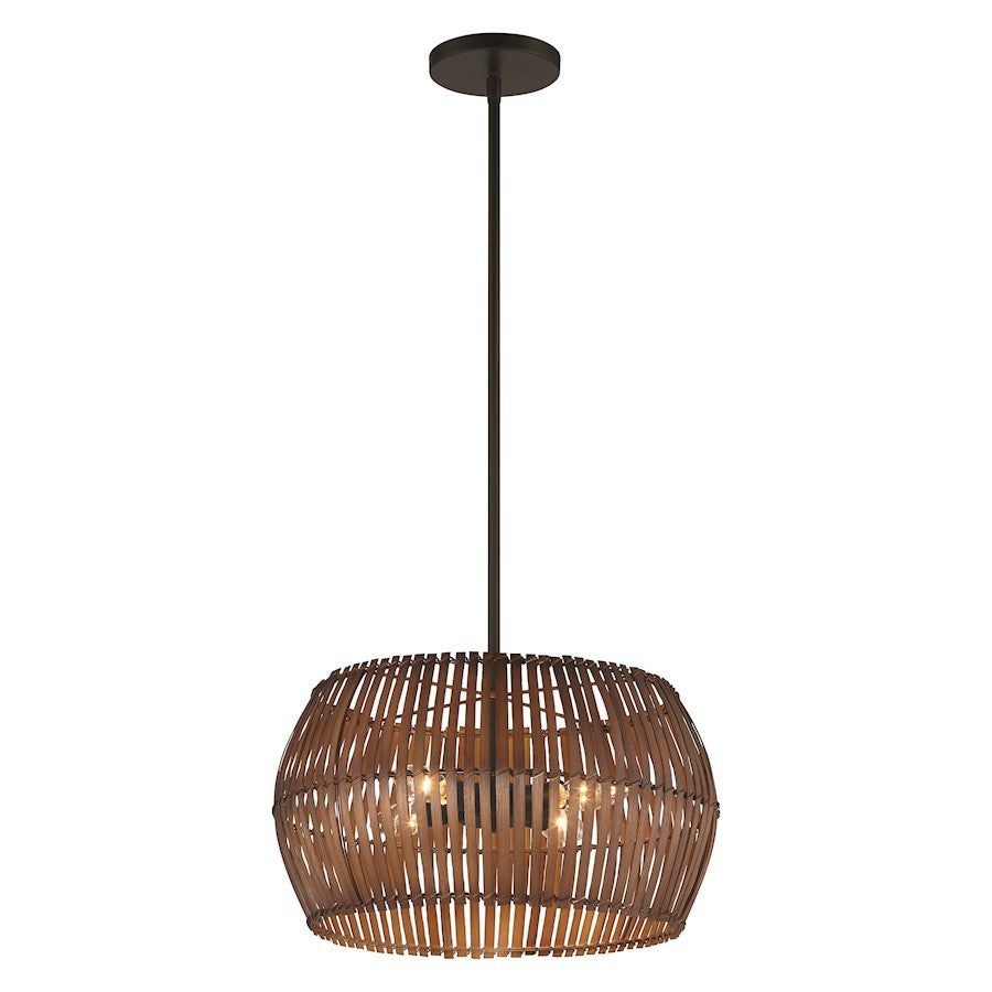 Minka Lavery Brentwood Shore 4 Light Pendant, Coal/Bronze - 2164-66A