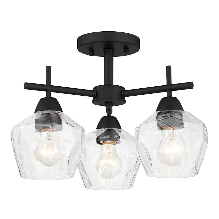 Minka Lavery Camrin 3 Light Semi Flush, Coal - 2172-66A