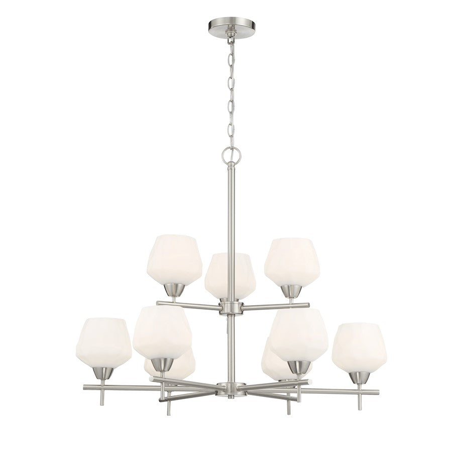 Minka Lavery Camrin 9 Light Chandelier, Brushed Nickel - 2179-84