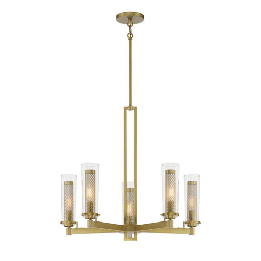 Minka Lavery Emmerham 5 Light Chandelier, Soft Brass/Clear - 2185-695