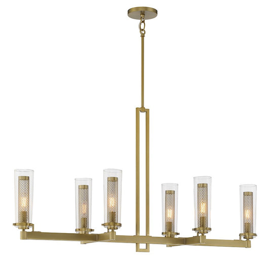 Minka Lavery Emmerham 6 Light Island Light, Soft Brass/Clear - 2187-695