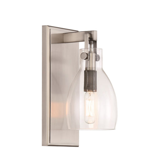 Minka Lavery Tiberia 1 Light Wall Sconce, Plated Pewter/Clear - 2271-84B
