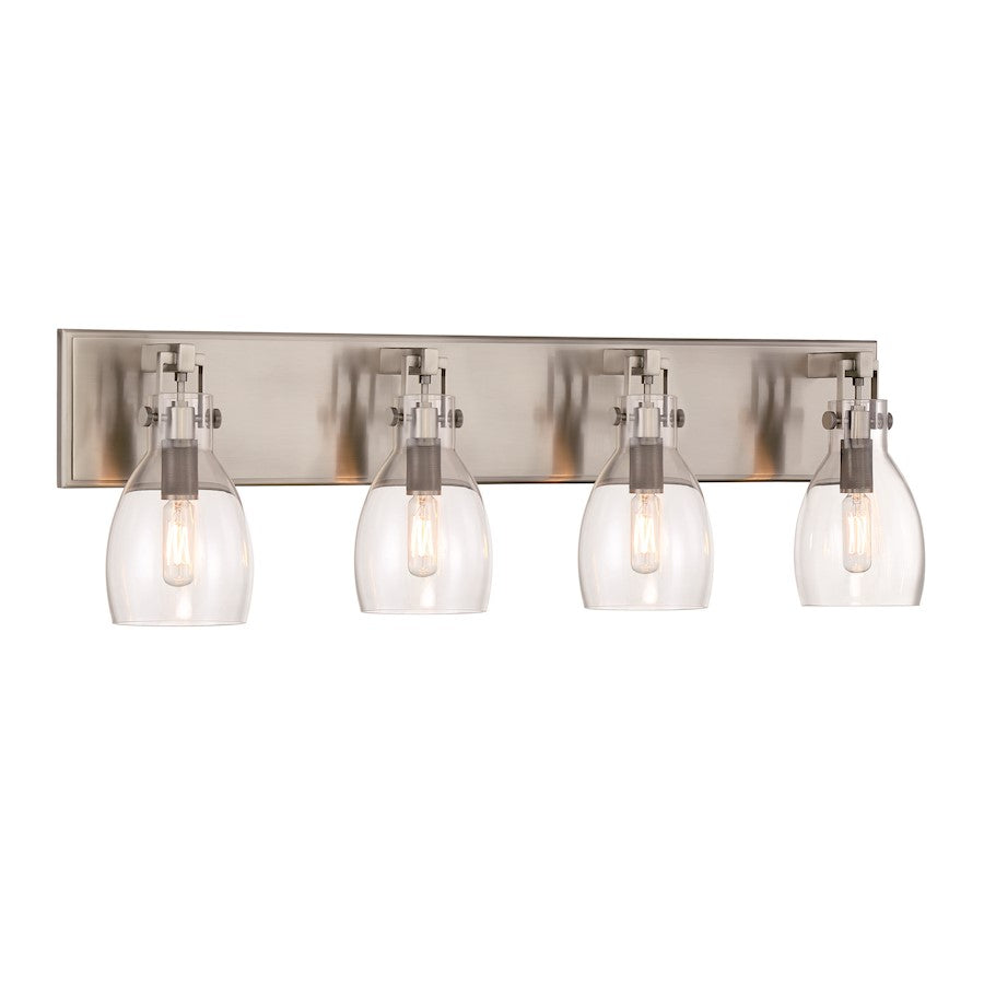 Minka Lavery Tiberia 4 Light Bath Vanity, Plated Pewter/Clear - 2274-84B