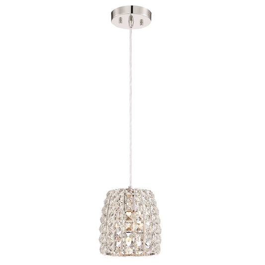 Minka Lavery Via Roma 1 Light Mini Pendant, Polished Nickel - 2293-613