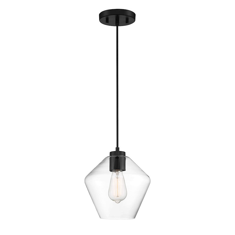 Minka Lavery 1 Light 9" Pendant, Coal/Clear - 2337-66A