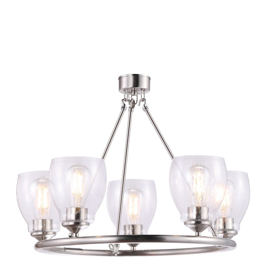 Minka Lavery Winsley 5 Light Chandelier, Brushed Nickel - 2435-84