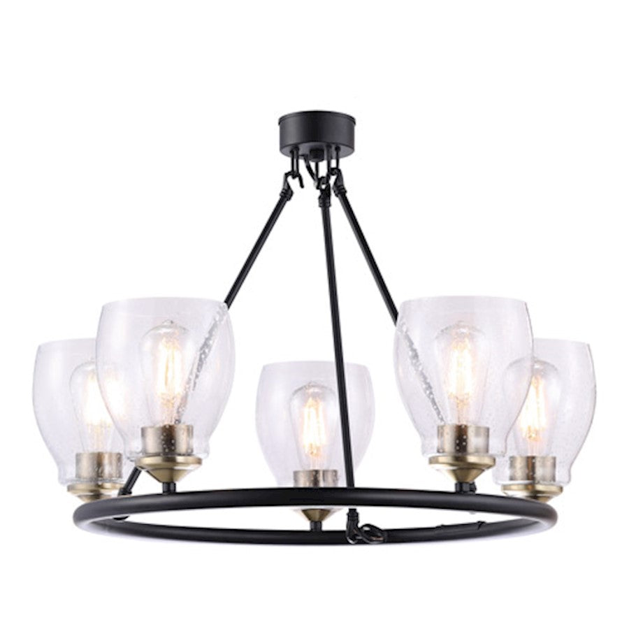 Minka Lavery Winsley 5 Light Chandelier, Coal/Stained Brass - 2435-878