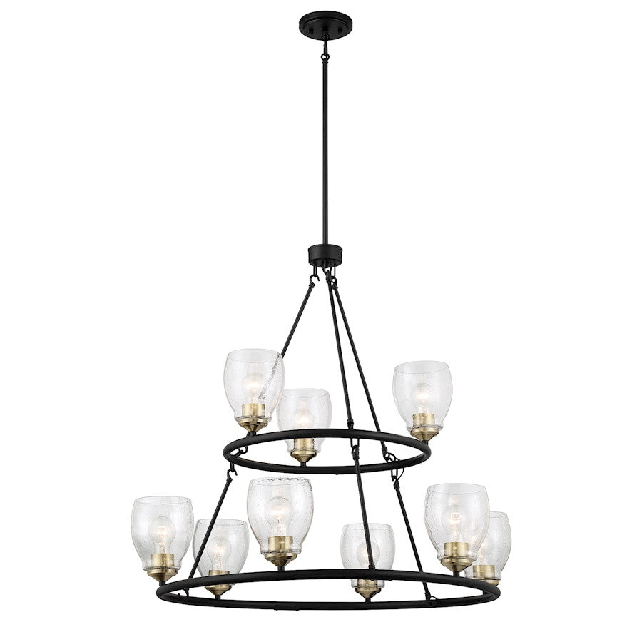 Minka Lavery Winsley 9 Light Chandelier, Coal/Stained Brass - 2439-878