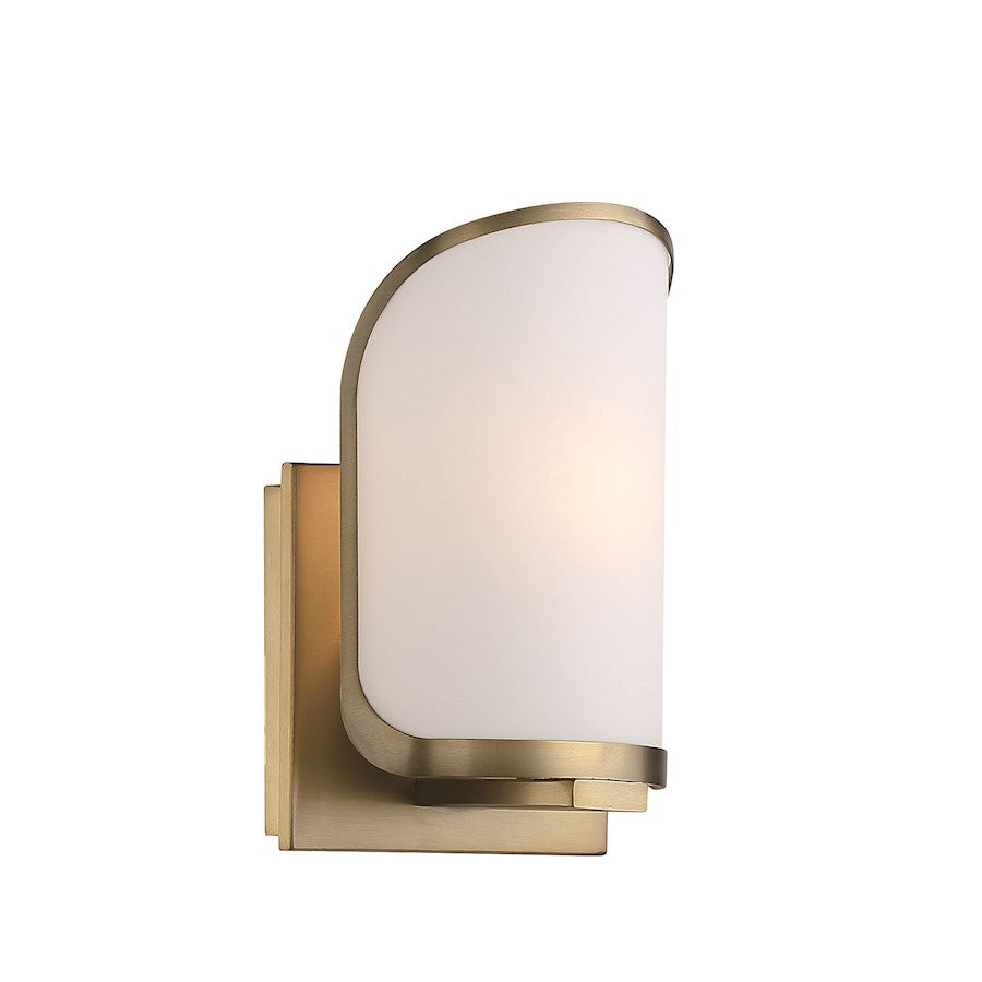 Minka Lavery Bishop Crossing 1 Light Sconce, Soft Brass/Etched - 2451-695