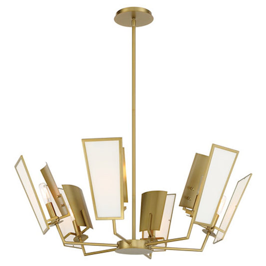 Minka Lavery Ricochet 6 Light Chandelier, Soft Brass - 2676-695