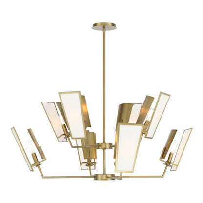 Minka Lavery Ricochet 8 Light 2 Tier Chandelier, Soft Brass - 2678-695