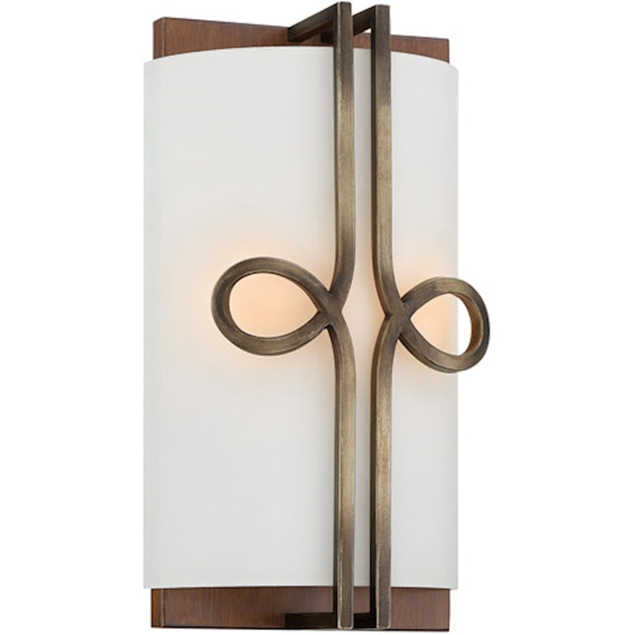 Minka Lavery Yorkville By Robin Baron 2 Lt Wall Sconce, Wood/Silver