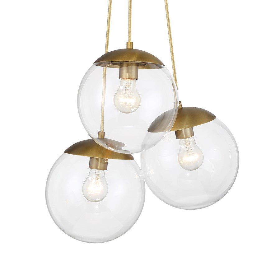 Minka Lavery Auresa 3 Light Pendant, Metal/Soft Brass - 2743-695